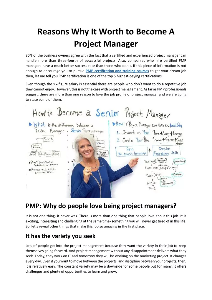 reasons why it worth to become a project manager