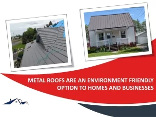 Metal roofs are an environment friendly option to homes and businesses
