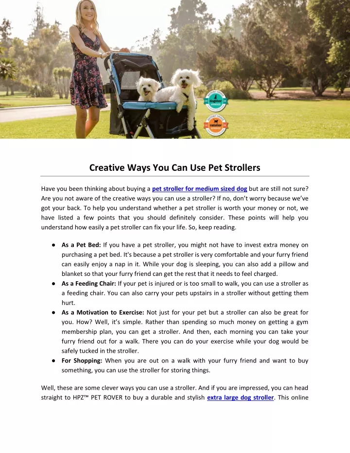 creative ways you can use pet strollers