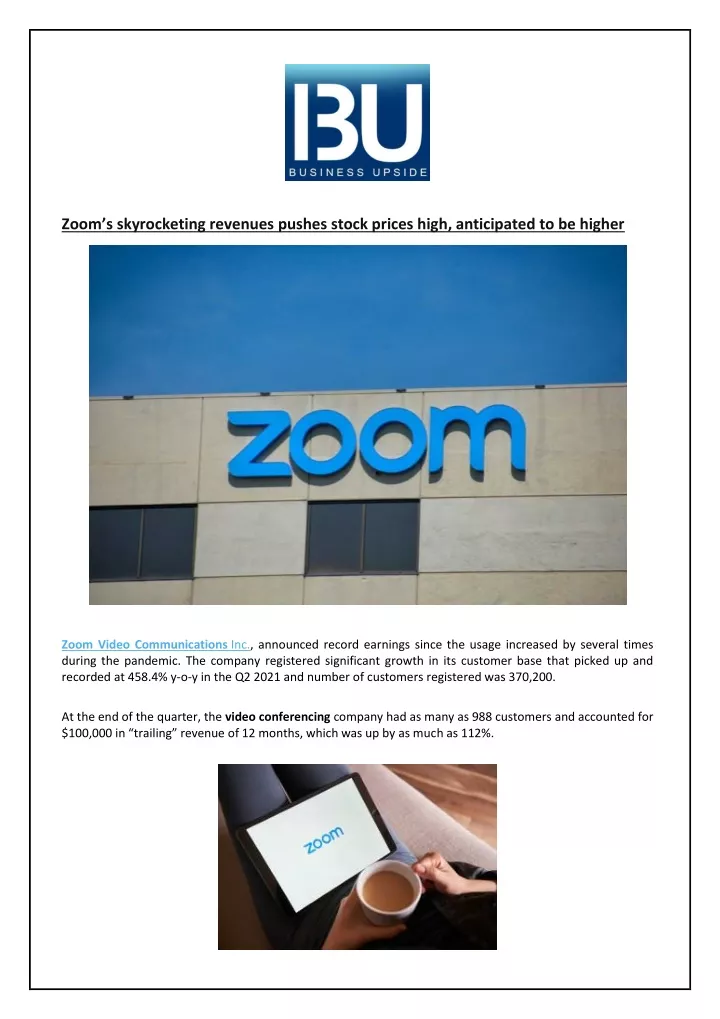 zoom s skyrocketing revenues pushes stock prices