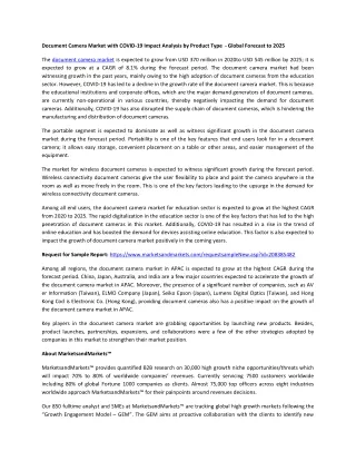 document camera market with covid 19 impact