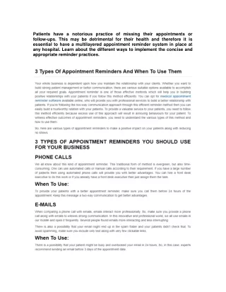 3 Types Of Appointment Reminders And When To Use Them