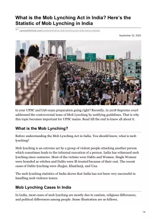 what is the mob lynching act in india here
