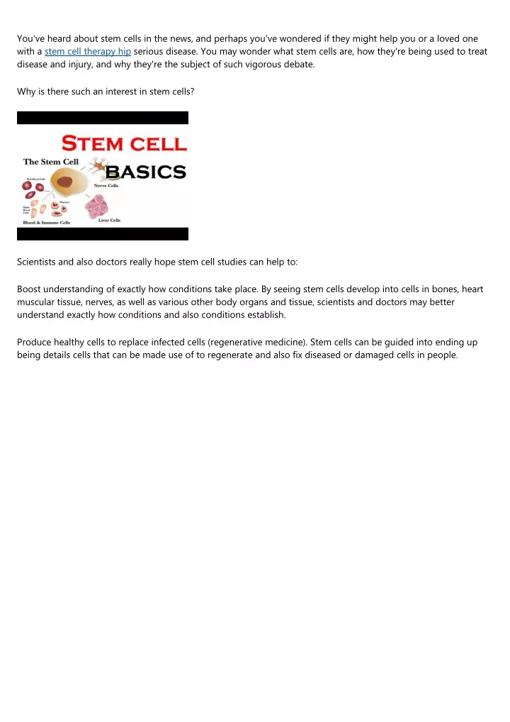 you ve heard about stem cells in the news