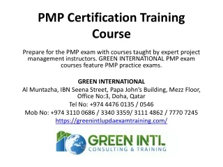 PMP Certification Training Course