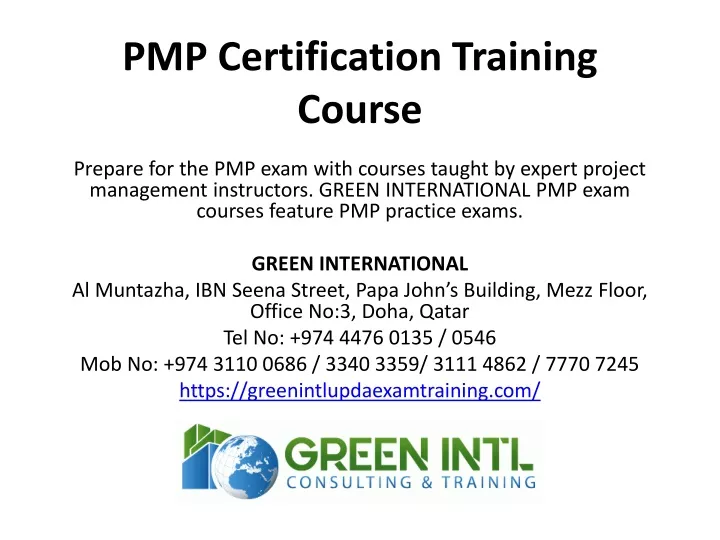 pmp certification training course