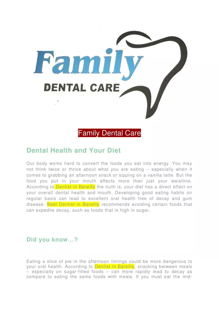 family dental care