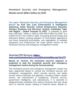 Homeland Security and Emergency Management Market worth $846.5 billion by 2025