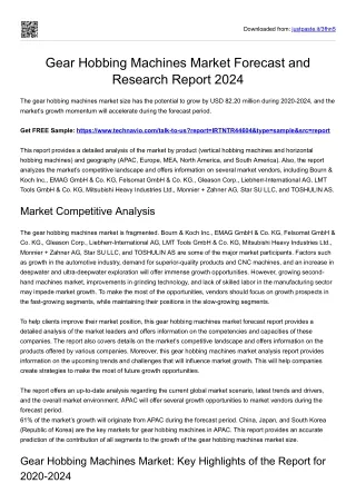 Gear Hobbing Machines Market Report 2024
