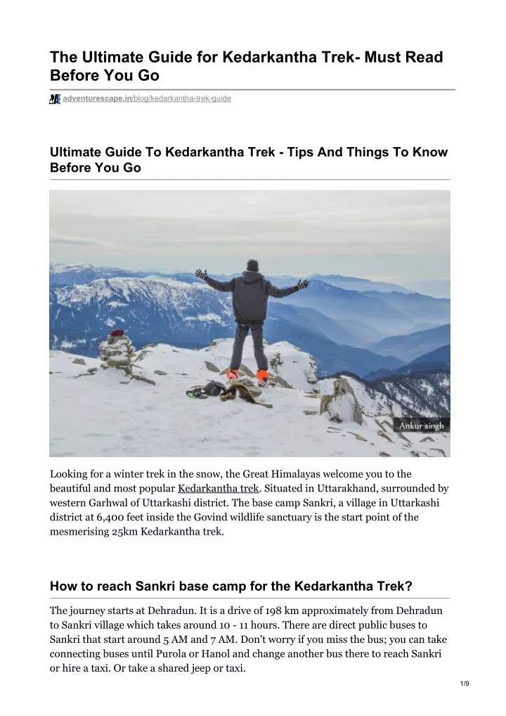 the ultimate guide for kedarkantha trek must read