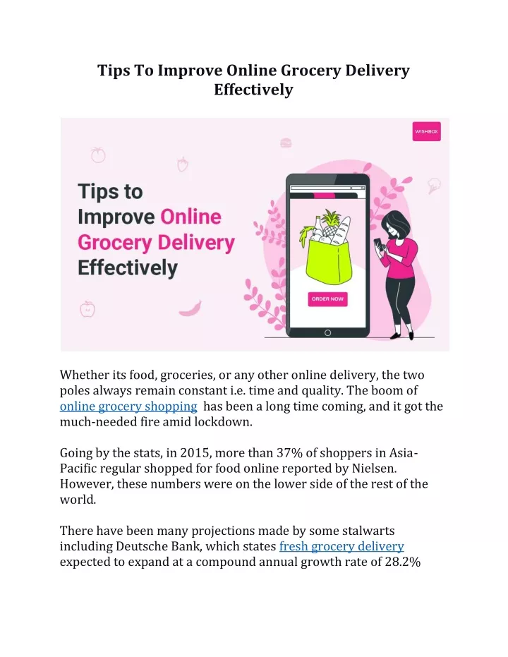 tips to improve online grocery delivery