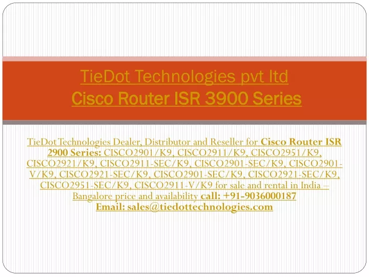 tiedot technologies pvt ltd cisco router isr 3900 series