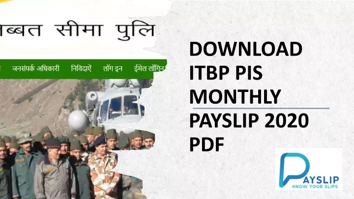 download itbp pis monthly payslip 2020 pdf