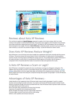 Keto XP Reviews