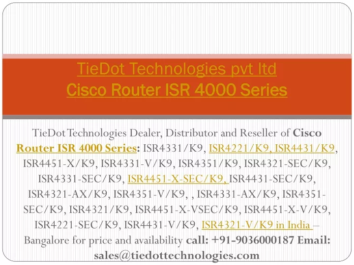 tiedot technologies pvt ltd cisco router isr 4000 series