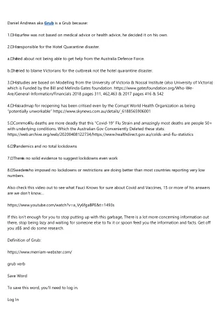daniel andrews aka grub is a grub because