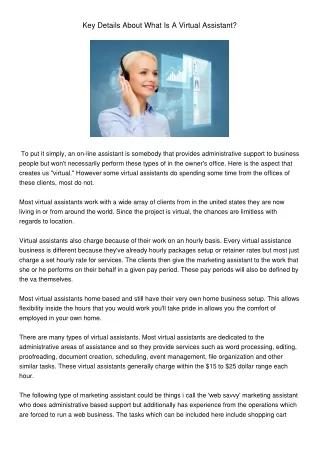 key details about what is a virtual assistant