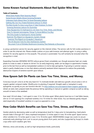 some known factual statements about red spider