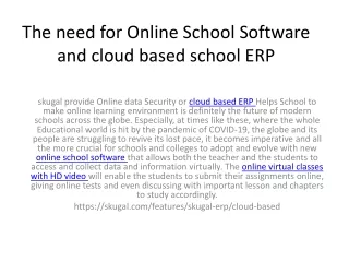 the need for online school software and cloud based school erp