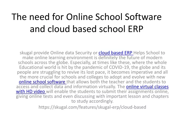 the need for online school software and cloud based school erp