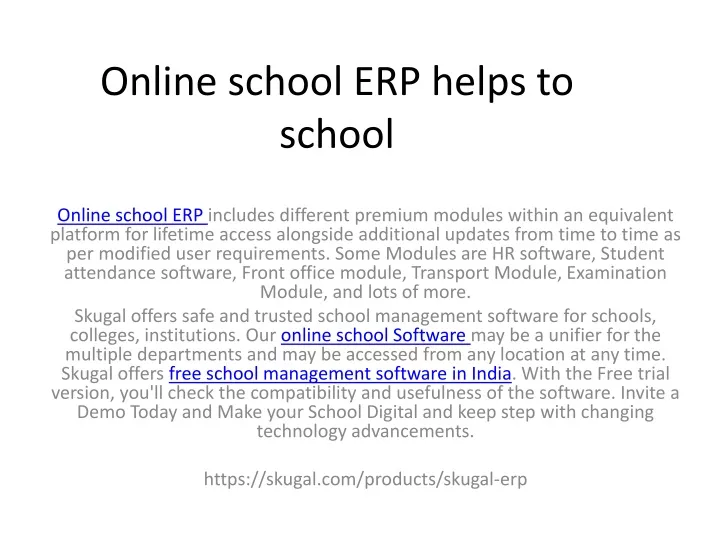 online school erp helps to school