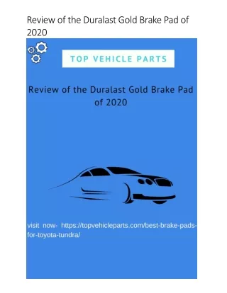 Review of the Duralast Gold Brake Pad of 2020