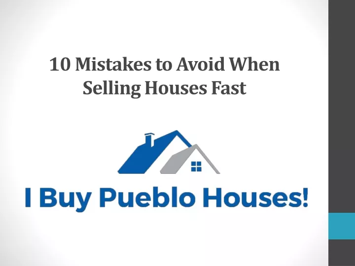 10 mistakes to avoid when selling houses fast