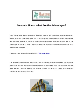 Maruthi Concrete Works | Pre-Cast Concrete Pipes Manufacturer India