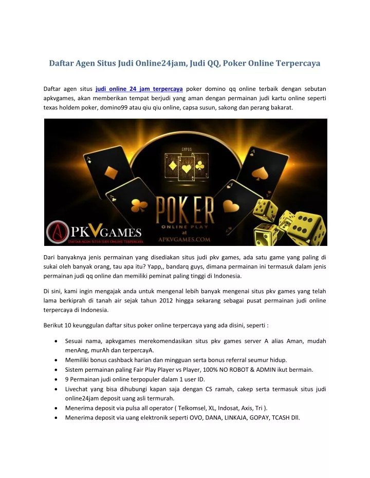 daftar agen situs judi online24jam judi qq poker
