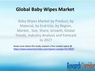 Baby Wipes Market by Product, by Material, by End-Use, by Region, Market,  Size, Share, Growth, Global Trends, Industry