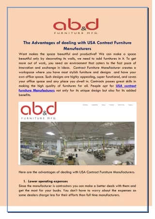 contract furniture manufacturers the USA