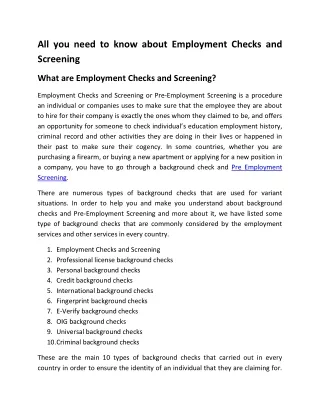all you need to know about employment checks