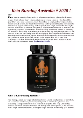 Read "Customer  Reviews" Before Buying Keto Burning Australia!