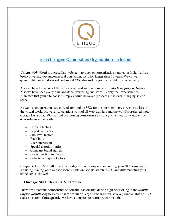 search engine optimization organizations