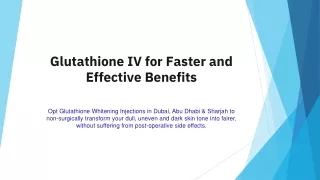 glutathione iv for faster and effective benefits