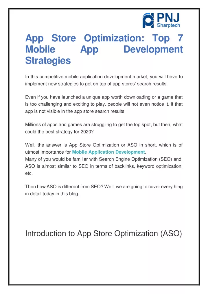 app store optimization top 7 mobile app strategies