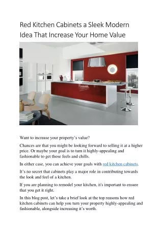 red kitchen cabinets a sleek modern idea that