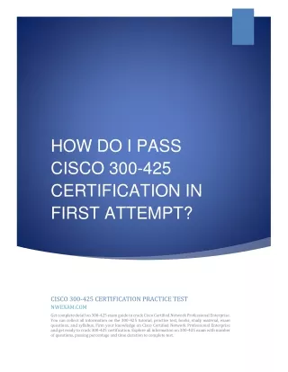 how do i pass cisco 300 425 certification