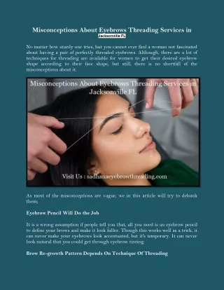 misconceptions about eyebrows threading services