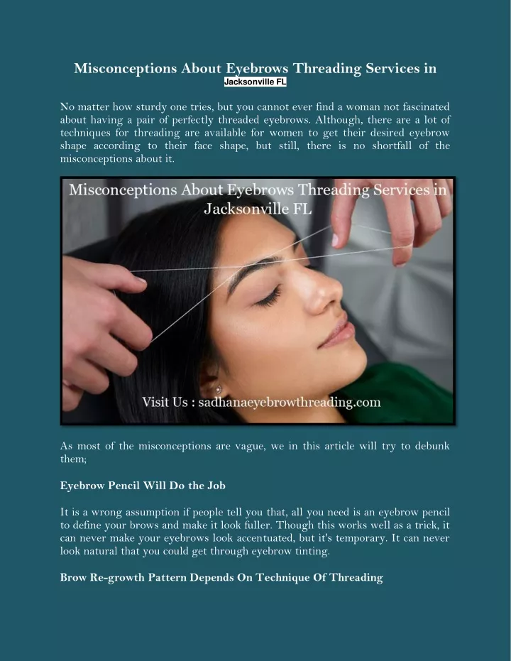 misconceptions about eyebrows threading services