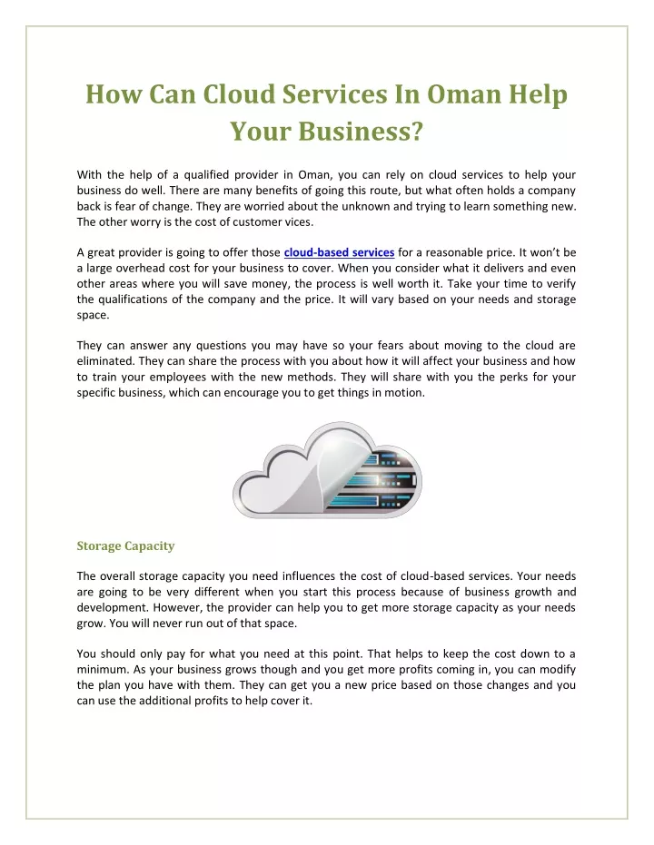 how can cloud services in oman help your business