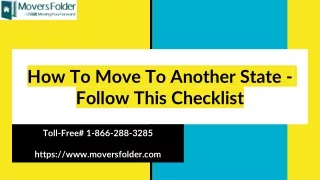 how to move to another state follow this checklist
