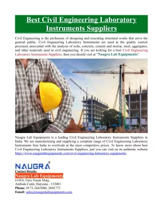 best civil engineering laboratory instruments