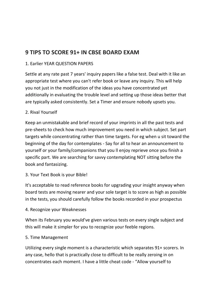 9 tips to score 91 in cbse board exam