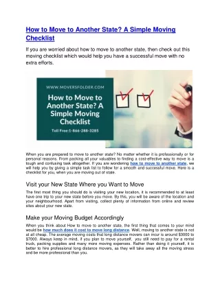 how to move to another state a simple moving