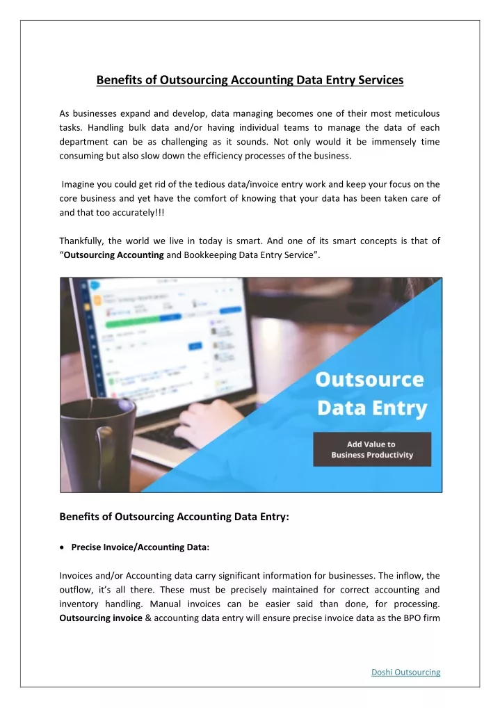 benefits of outsourcing accounting data entry