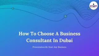 how to choose a business consultant in dubai