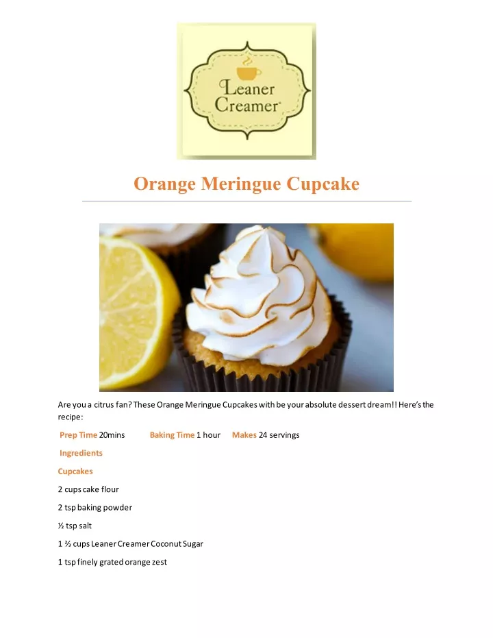 orange meringue cupcake