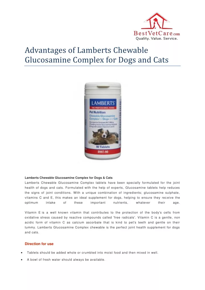 advantages of lamberts chewable glucosamine