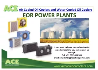 air cooled oil coolers and water cooled